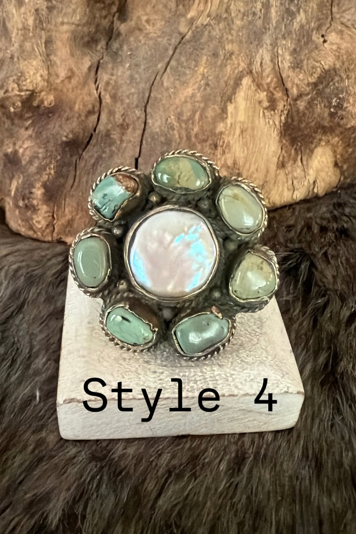 Turquoise And Pearl Ring - Boho Wanderlust Boutique Boho Wanderlust Boutique