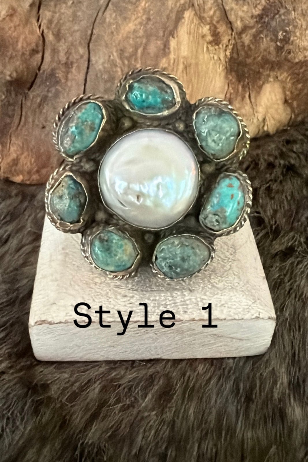 Turquoise And Pearl Ring - Boho Wanderlust Boutique Boho Wanderlust Boutique