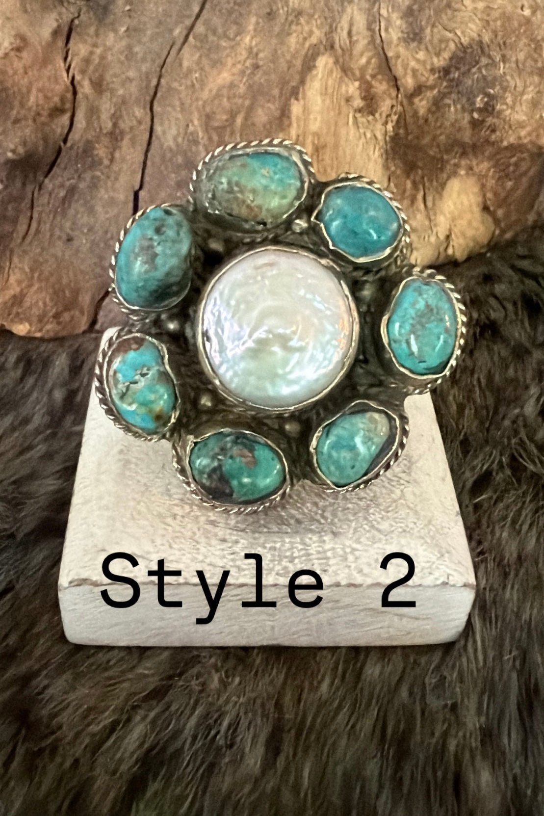 Turquoise And Pearl Ring - Boho Wanderlust Boutique Boho Wanderlust Boutique