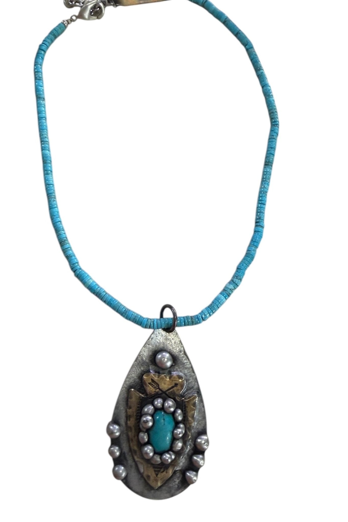 Turquoise Arrow Head Necklace - ivyandlavyboutique Art by Amy