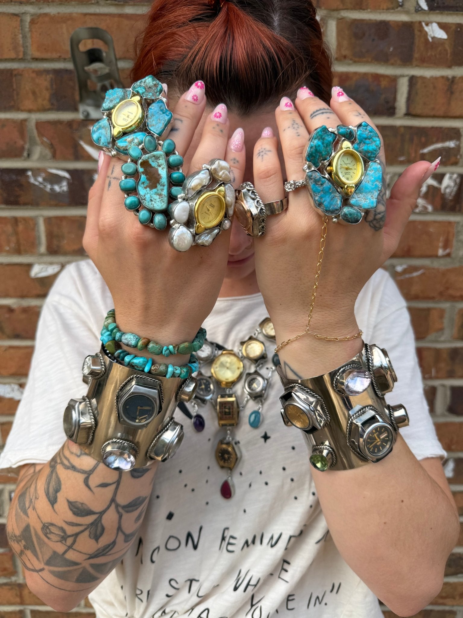 Turquoise & Gold Tick Tock Watch Ring 4 - ivyandlavyboutique ivyandlavyboutique