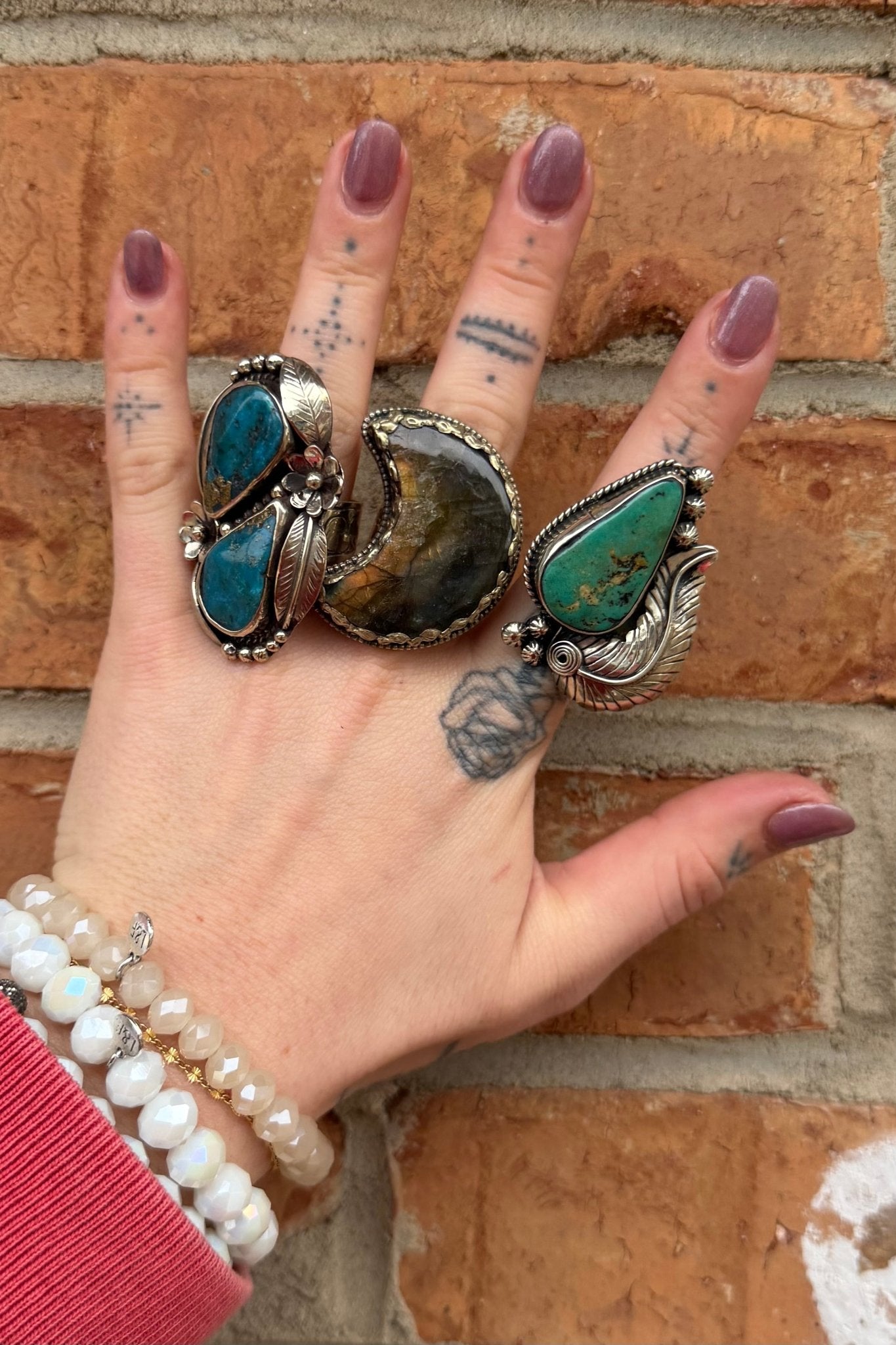 Turquoise Leaf Teardrop Ring - ivyandlavyboutique ivyandlavyboutique