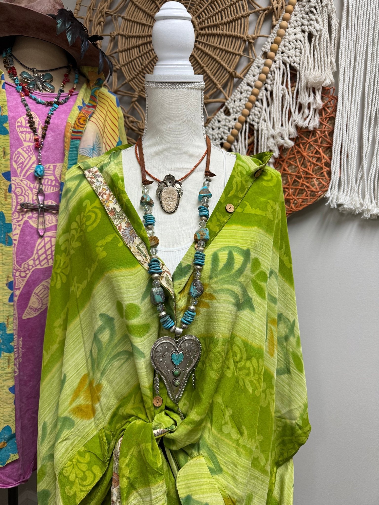 Turquoise Nugget Handmade Necklace - ivyandlavyboutique A Rare Bird Shop
