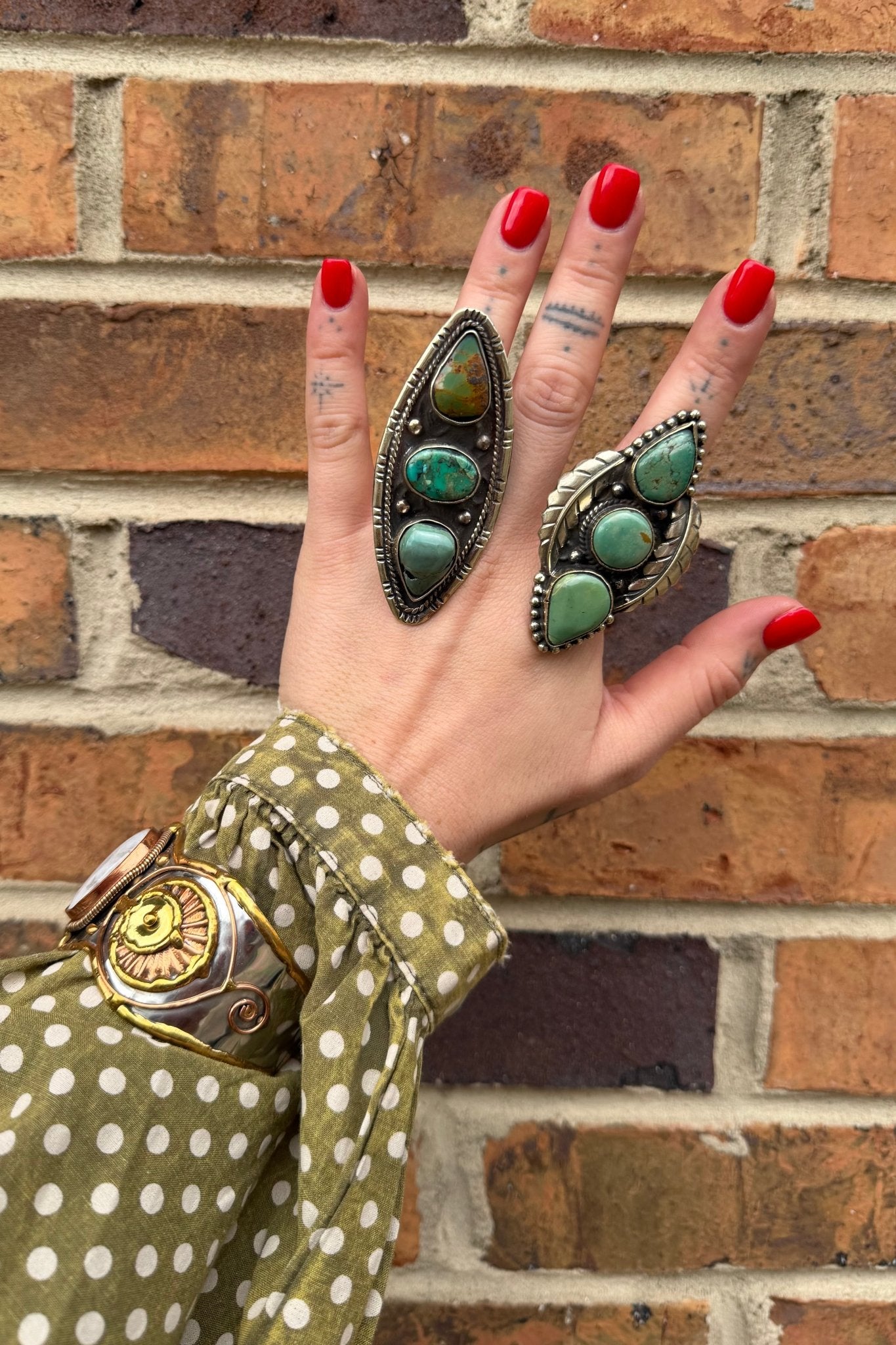 Turquoise Triple Long Ring - ivyandlavyboutique ivyandlavyboutique