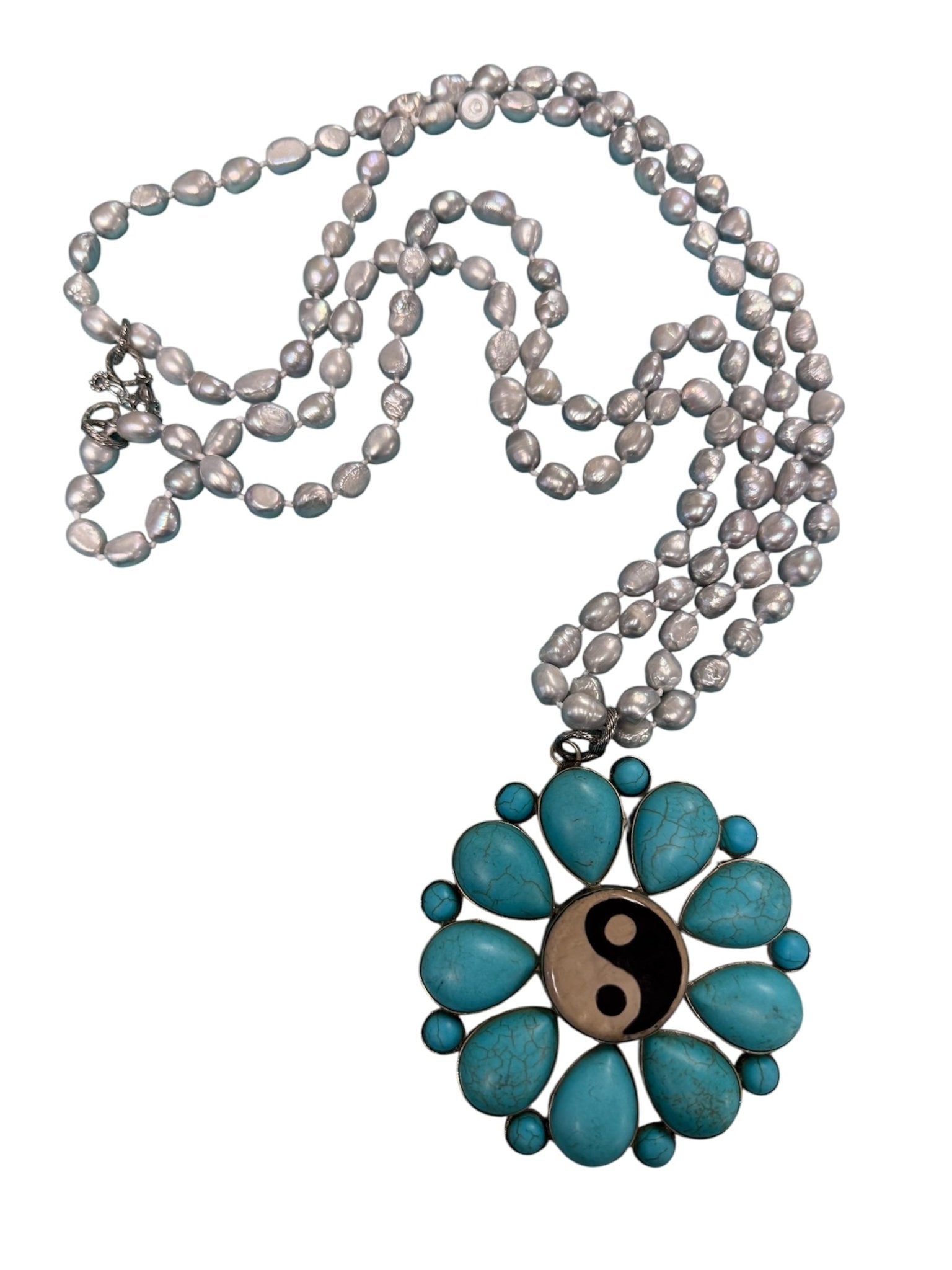 Turquoise Ying Yang Necklace - ivyandlavyboutique ivyandlavyboutique