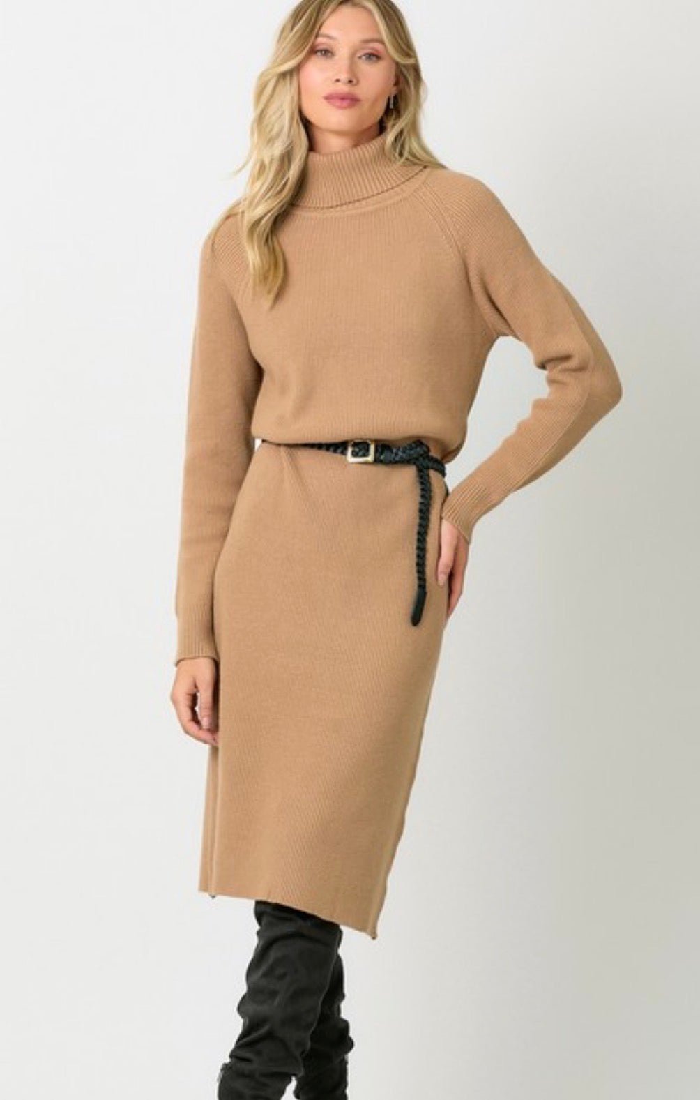Turtle Neck Sweater Dress - ivyandlavyboutique ivyandlavyboutique