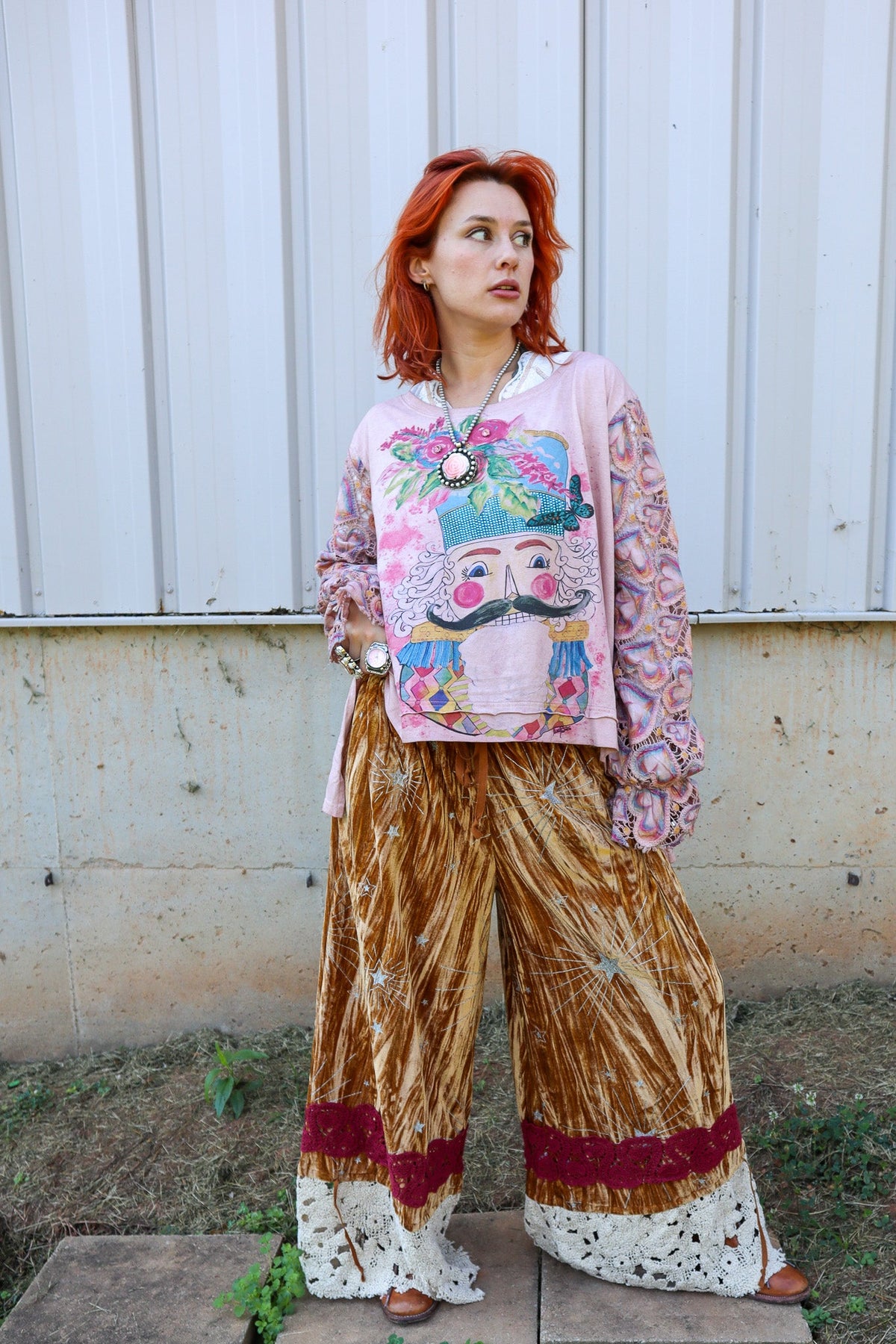 Velvet Gold Pantaloons - ivyandlavyboutique A Rare Bird Shop