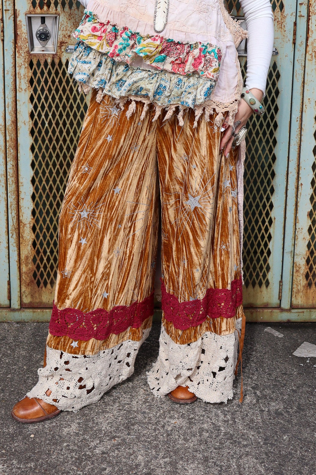 Velvet Gold Pantaloons - ivyandlavyboutique A Rare Bird Shop