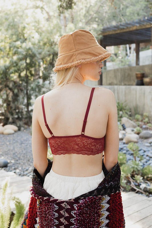 Velvet longline Lace Bralette - ivyandlavyboutique Leto Accessories