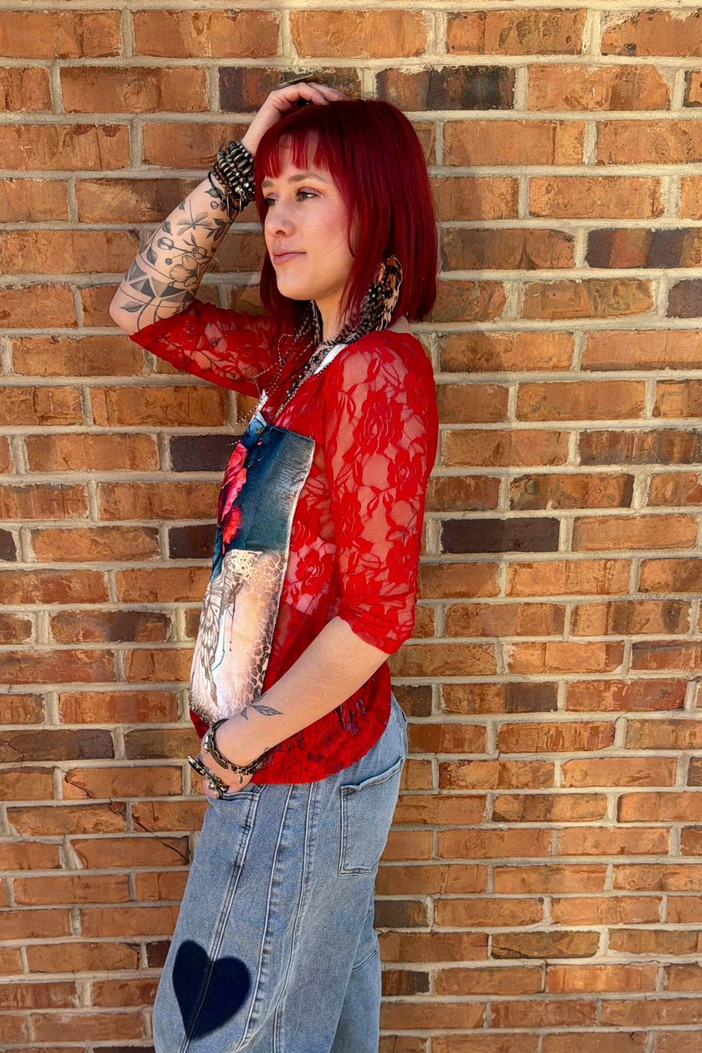 Velvet Roses & Butterfly Appliqué in Red - ivyandlavyboutique LeParisPetit by I Love Linen