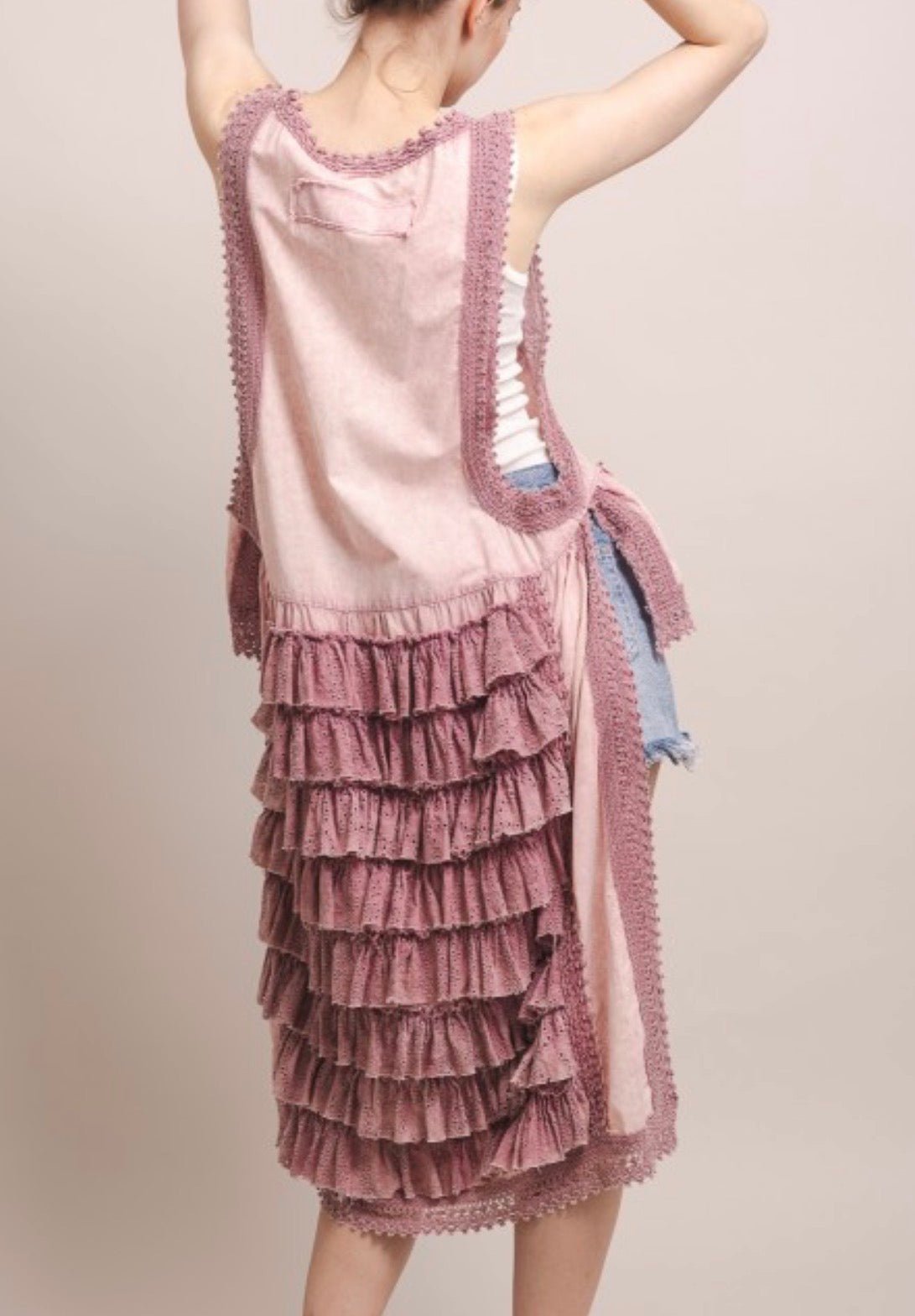 Veronica Sleeveless Ruffle Hi Lo Top - ivyandlavyboutique Blue Velvet