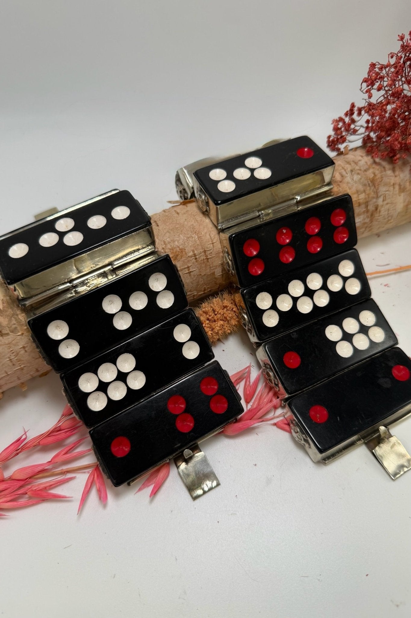 Vintage Black & Red Domino Bracelet - ivyandlavyboutique ivyandlavyboutique