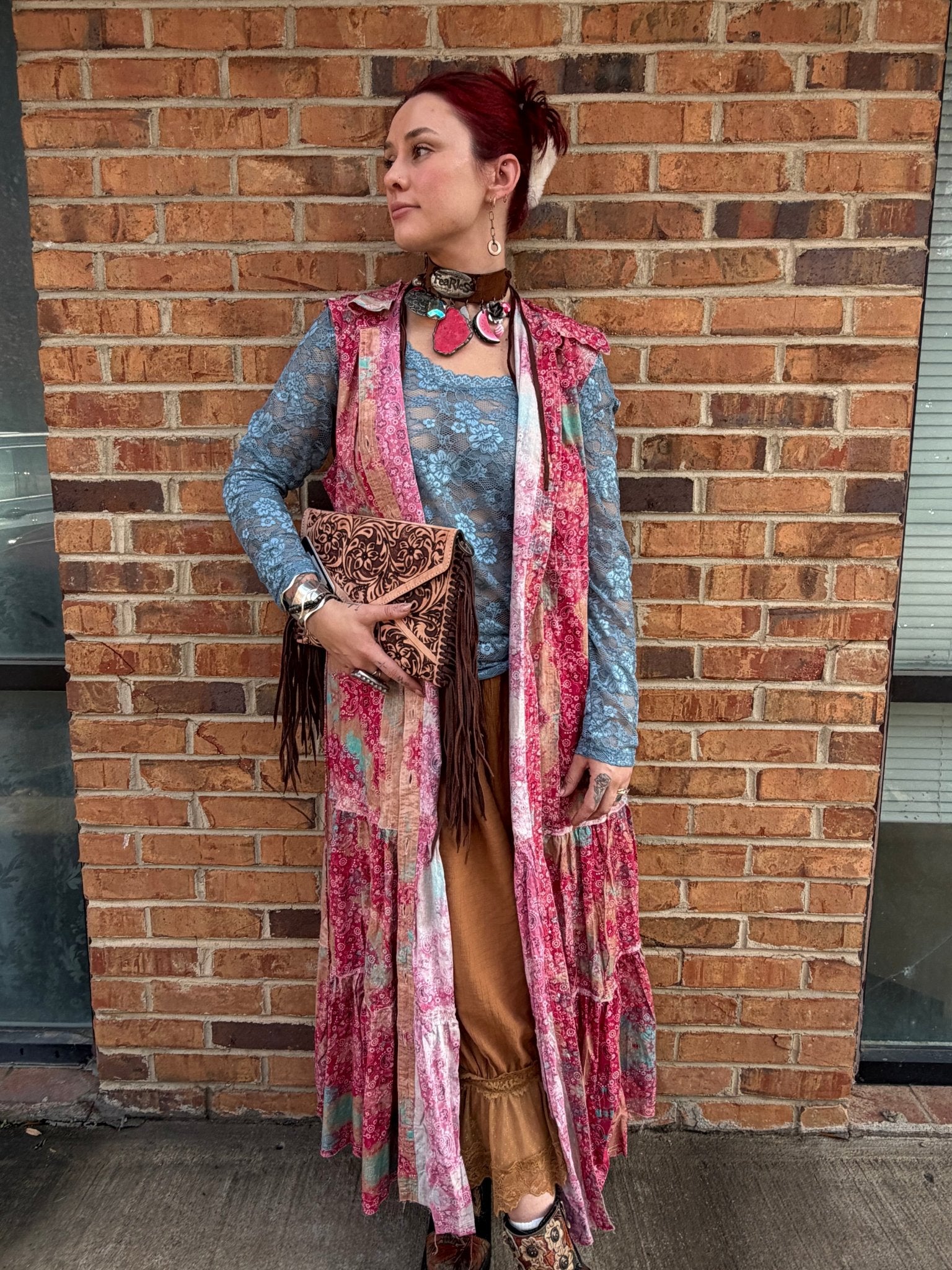 Vintage Distressed Bandana Dress - ivyandlavyboutique A Rare Bird Shop