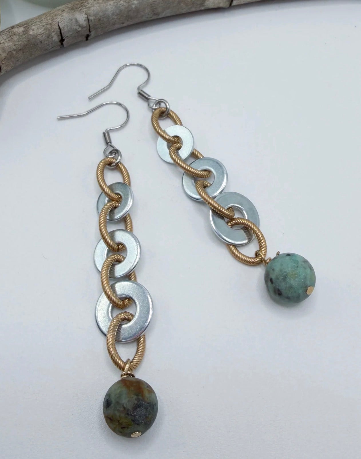 Vintage Mixed Metal Washer Earrings - ivyandlavyboutique ivyandlavyboutique