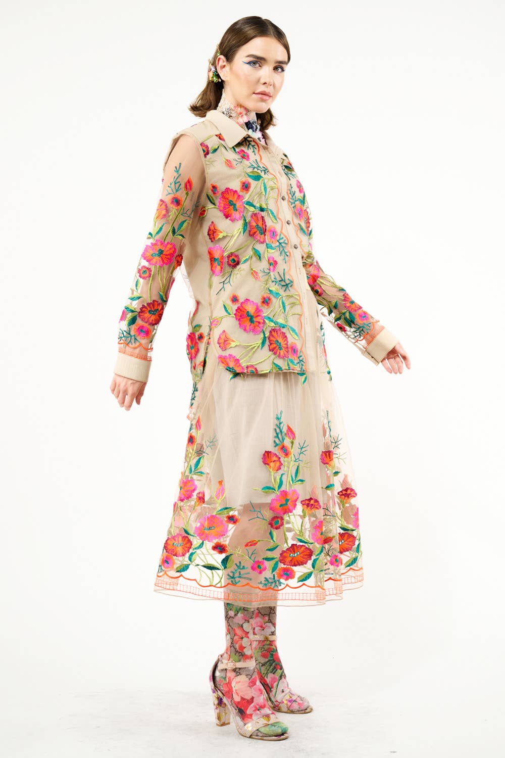 Vintage Tulips Skirt - ivyandlavyboutique Aratta