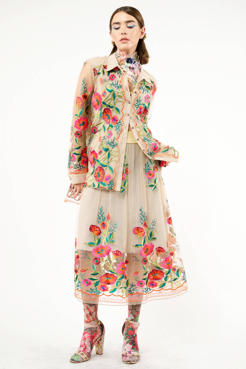 Vintage Tulips Skirt - ivyandlavyboutique Aratta