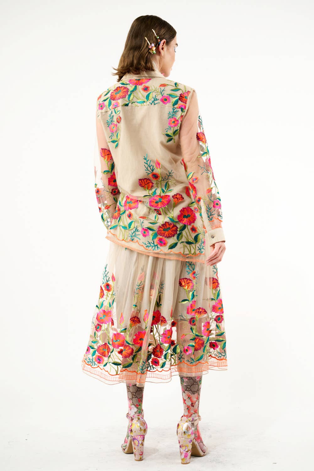 Vintage Tulips Skirt - ivyandlavyboutique Aratta