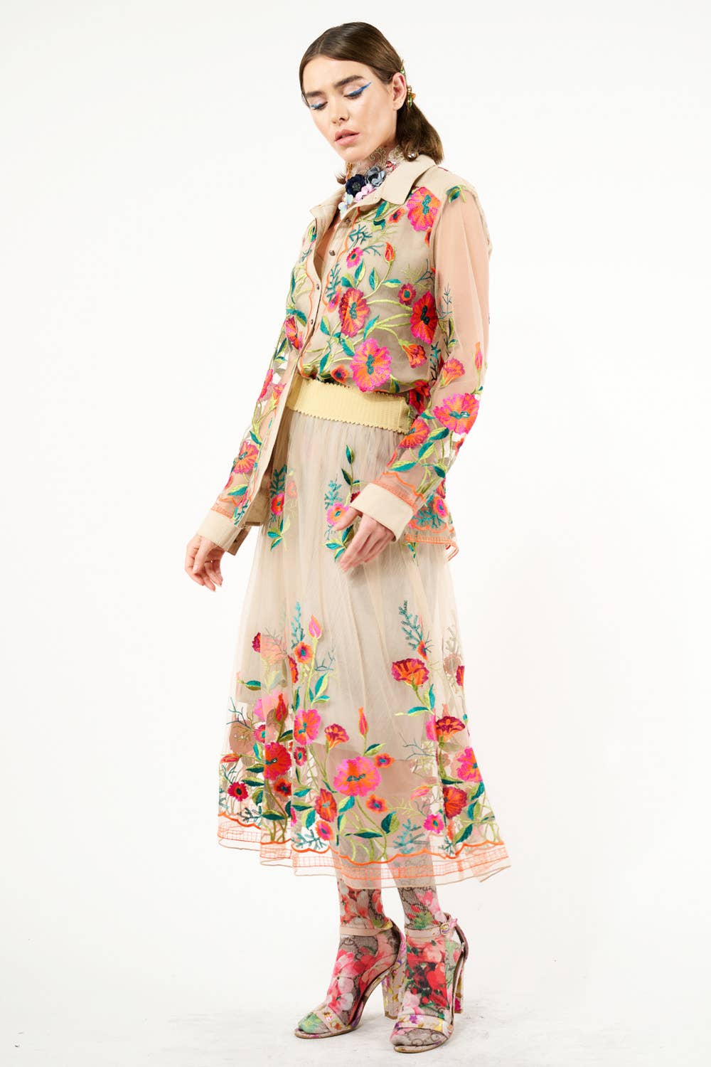 Vintage Tulips Skirt - ivyandlavyboutique Aratta