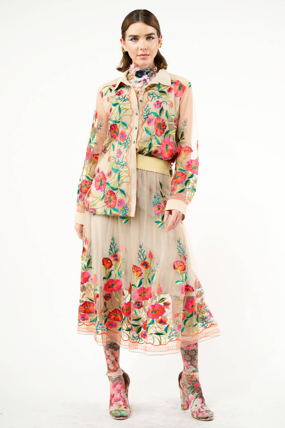 Vintage Tulips Skirt - ivyandlavyboutique Aratta