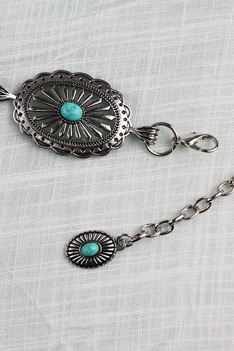 Vintage Turquoise Chain Belt – Classic Western Elegance: Antique Gold - ivyandlavyboutique Leto Accessories