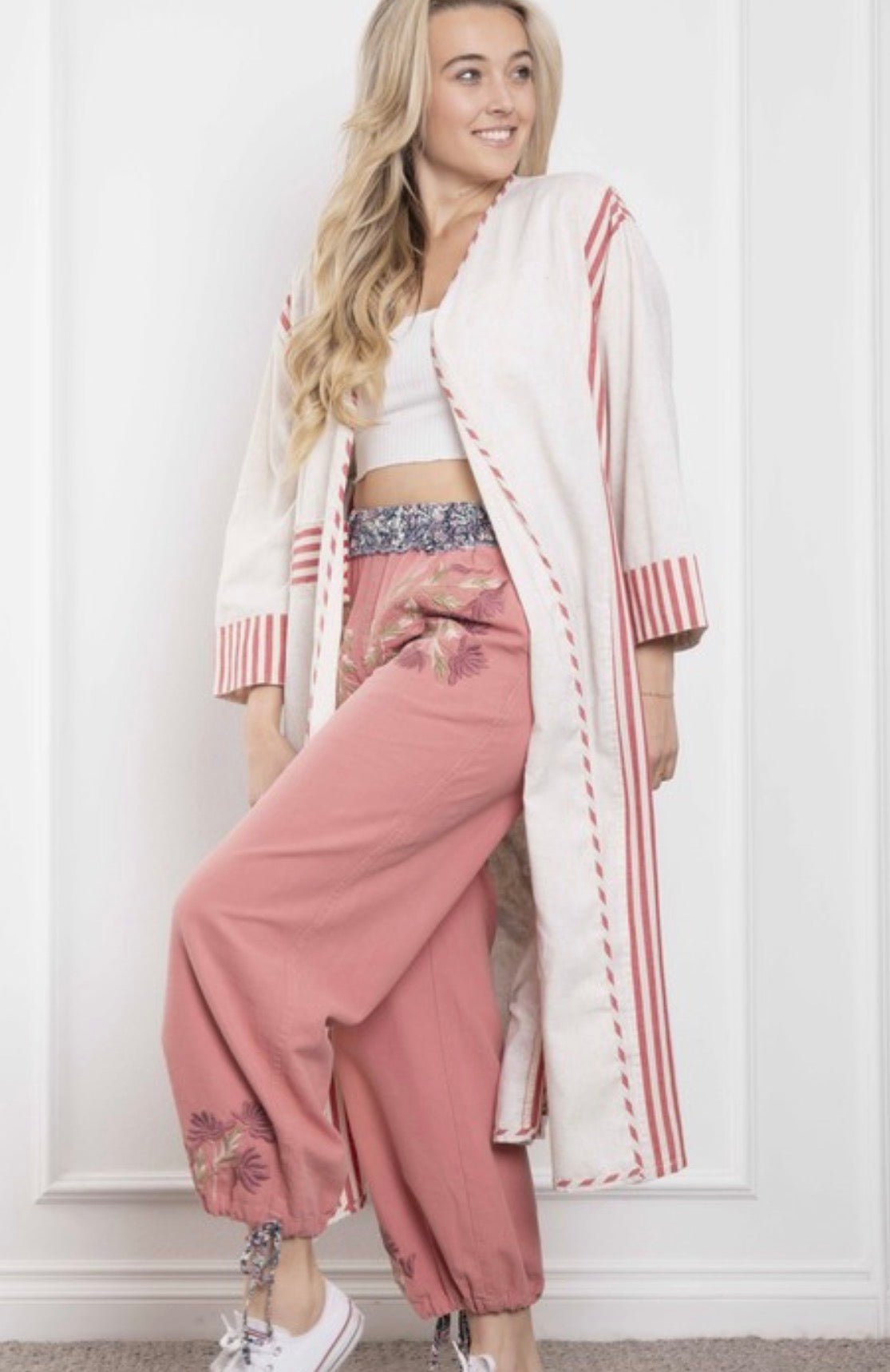 Virgin Mary Striped Cardigan - ivyandlavyboutique Blue Velvet