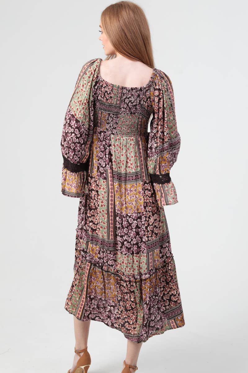 Wagon Ride Bell Sleeve Dress - ivyandlavyboutique ANGIE