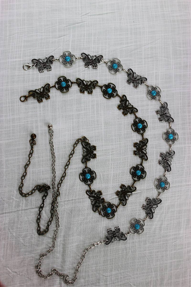 Western Butterfly Chain Belt – Vintage Boho Waist Accessory: Antique Gold - ivyandlavyboutique Leto Accessories
