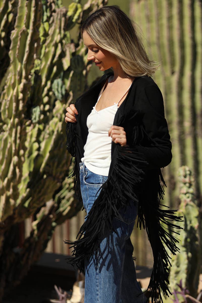 Western Chic Fringe Jacket - ivyandlavyboutique ANGIE