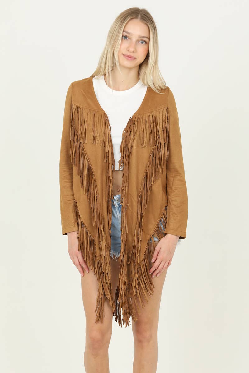 Western Chic Fringe Jacket - ivyandlavyboutique ANGIE