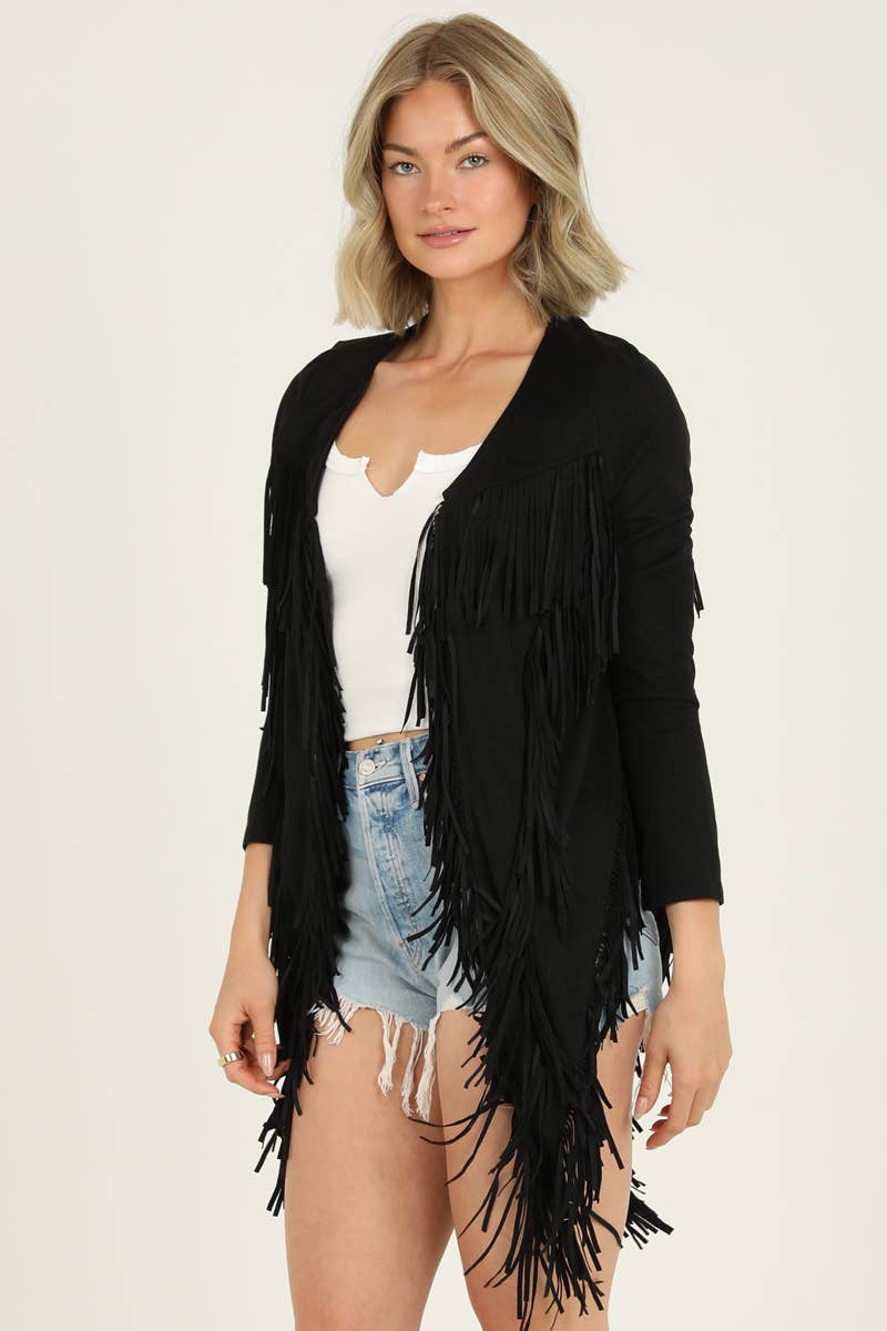 Western Chic Fringe Jacket - ivyandlavyboutique ANGIE
