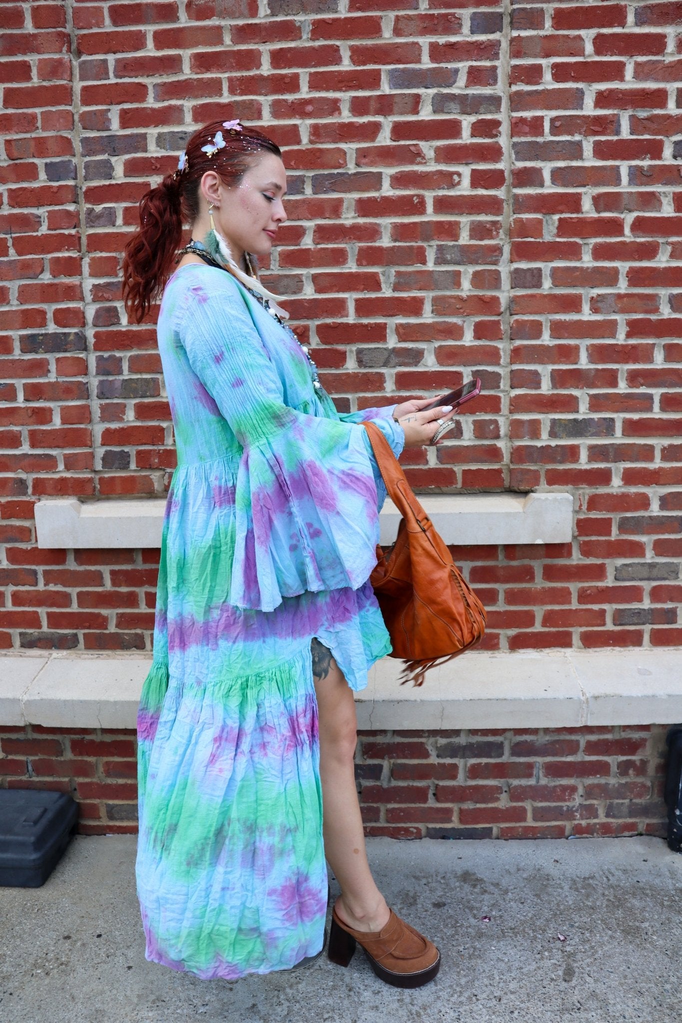 Whimsy Hi Lo Dress w/ Bell Sleeve - ivyandlavyboutique ivyandlavyboutique