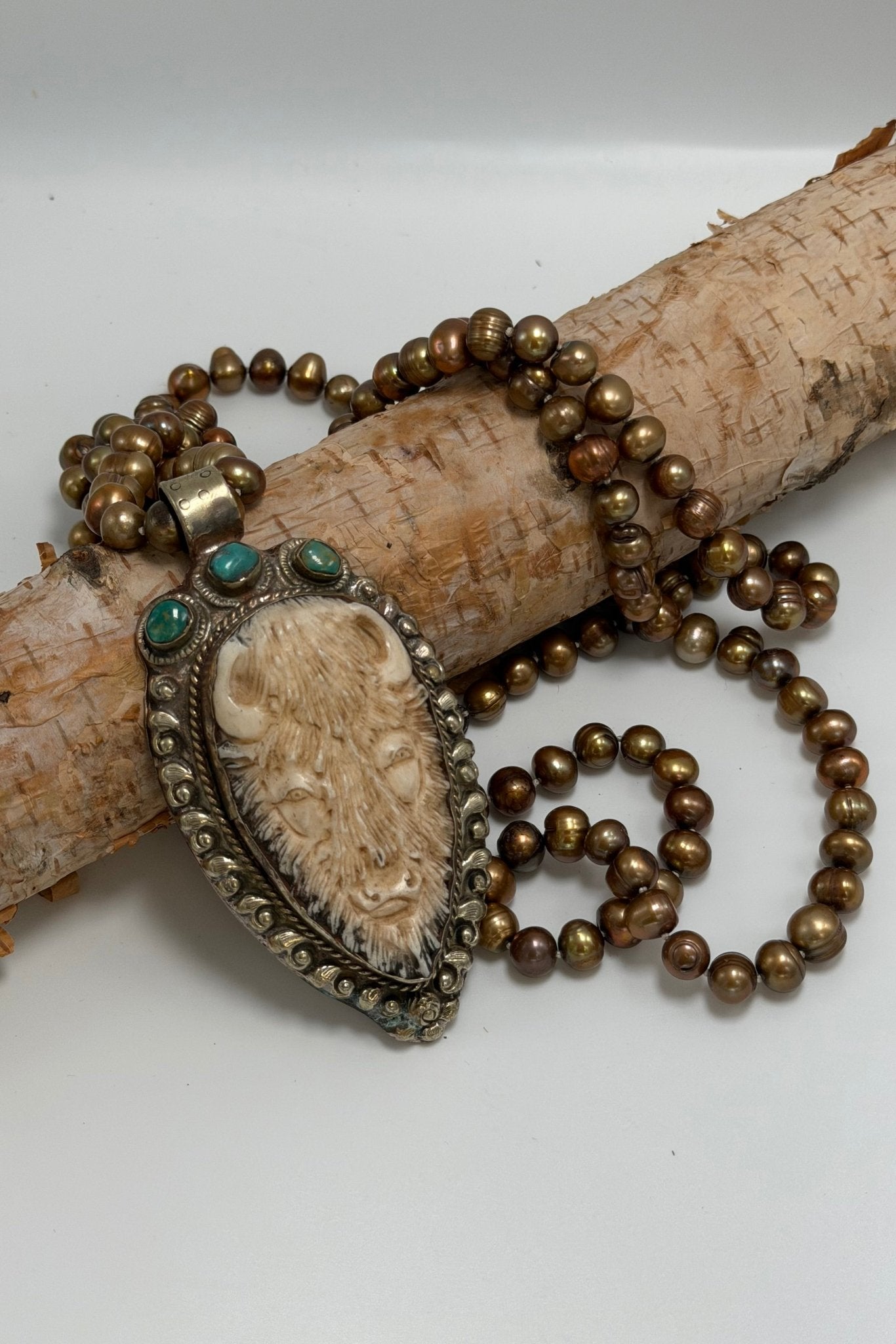 Wild & Loud Long Pearl Buffalo Necklace - ivyandlavyboutique ivyandlavyboutique