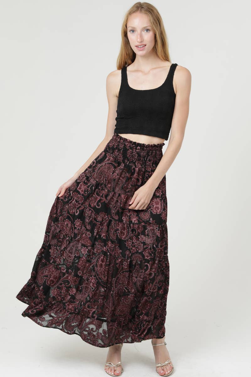 Winter Bliss Velvet Burnout Maxi - ivyandlavyboutique ANGIE