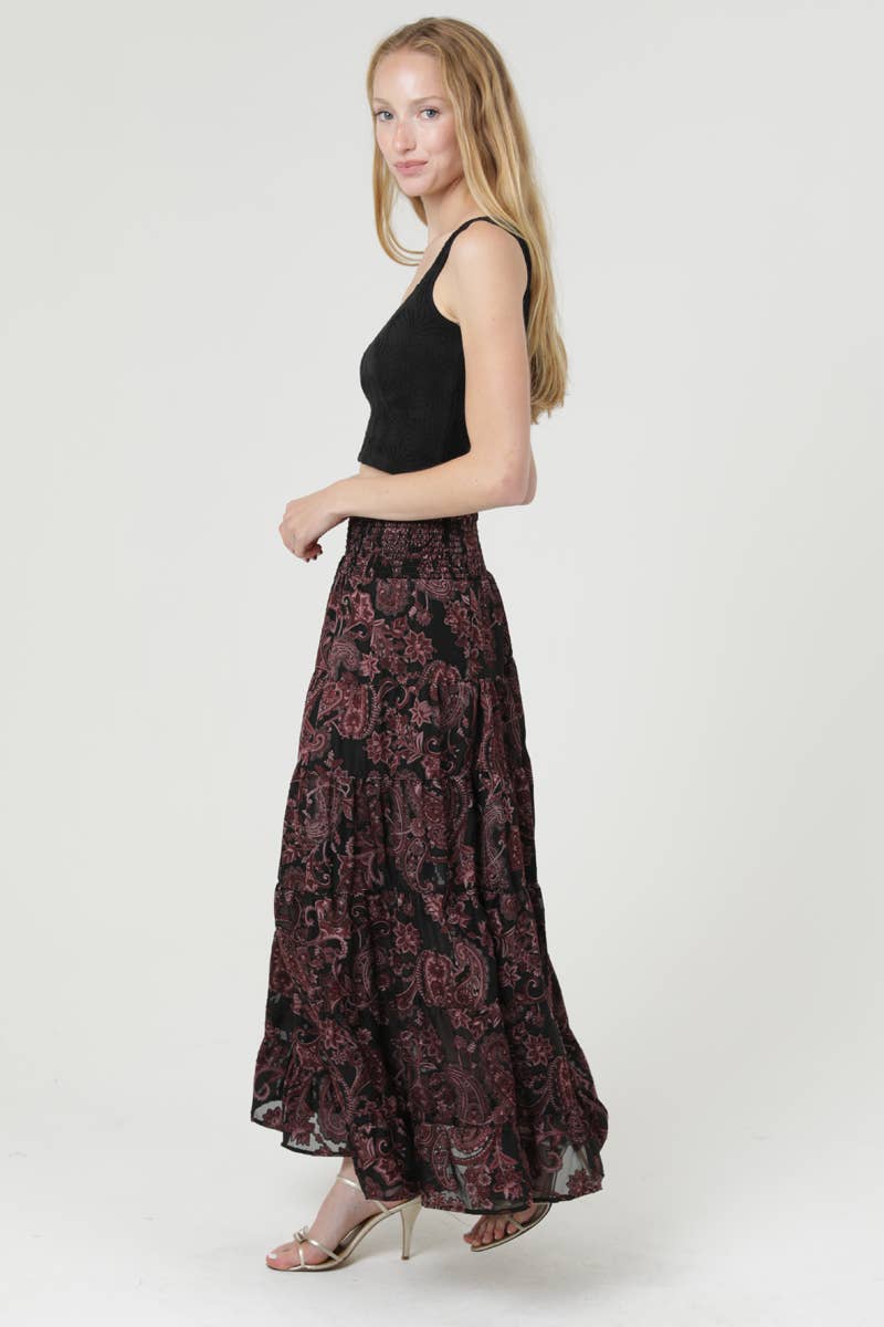 Winter Bliss Velvet Burnout Maxi - ivyandlavyboutique ANGIE