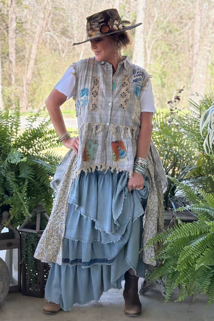 Woodland Meadows Duster Hi Lo Vest - ivyandlavyboutique Jaded Gypsy