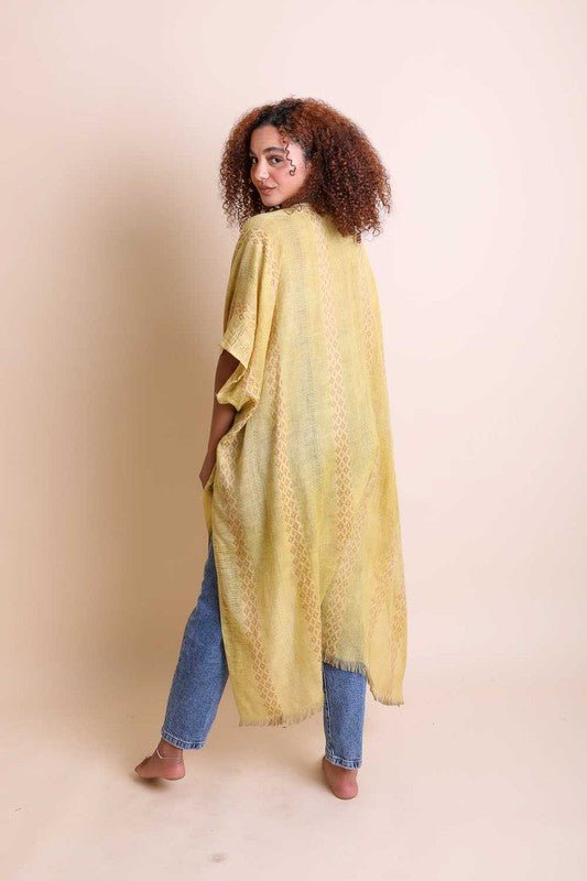 Woven Long Line Tribal Kimono - ivyandlavyboutique Leto Accessories