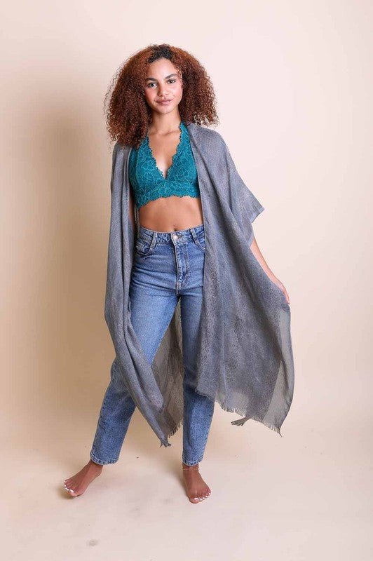 Woven Long Line Tribal Kimono - ivyandlavyboutique Leto Accessories
