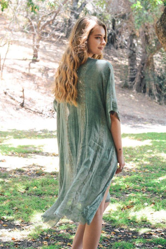 Woven Long Line Tribal Kimono - ivyandlavyboutique Leto Accessories