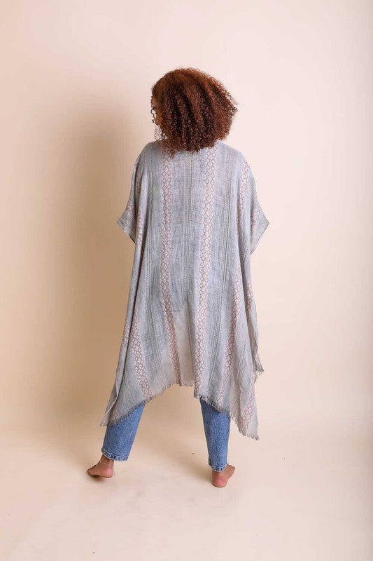 Woven Long Line Tribal Kimono - ivyandlavyboutique Leto Accessories