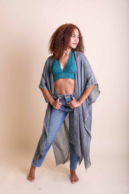 Woven Long Line Tribal Kimono - ivyandlavyboutique Leto Accessories