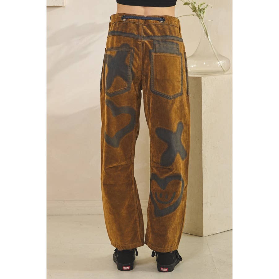 XO VINTAGE TIE WAIST VELVET SUEDE PANTS in Brown - ivyandlavyboutique Oli&Hali