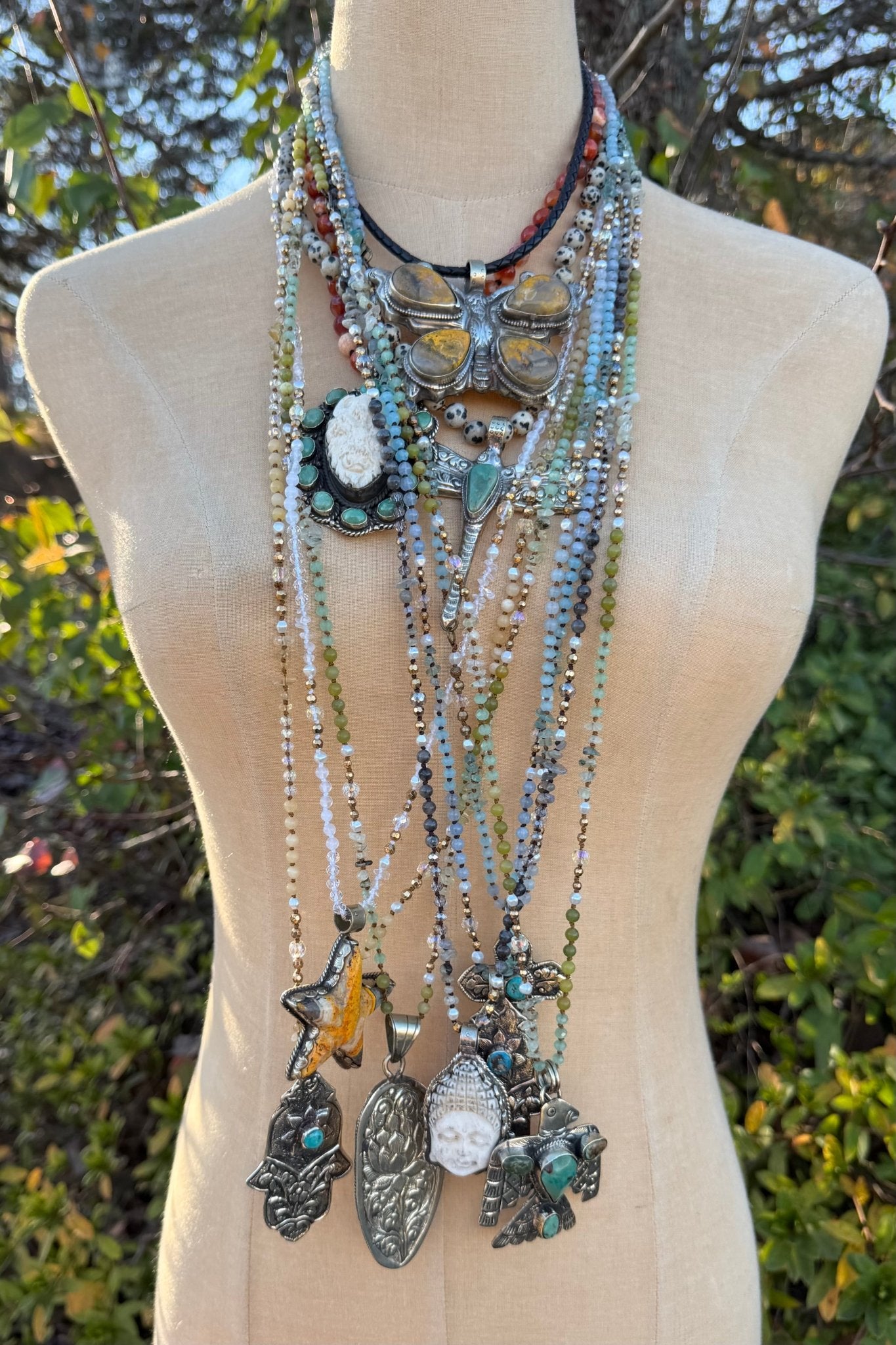 Yellow Jasper Butterflu Choker Necklace - ivyandlavyboutique ivyandlavyboutique