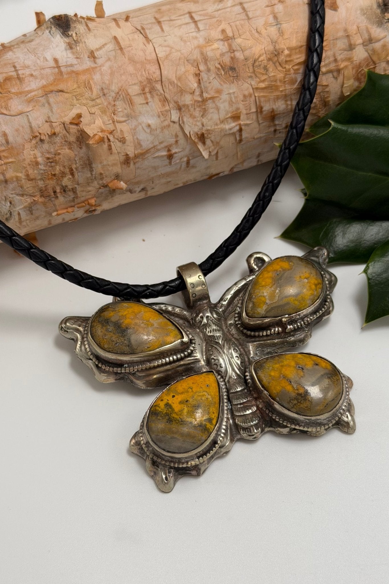Yellow Jasper Butterflu Choker Necklace - ivyandlavyboutique ivyandlavyboutique
