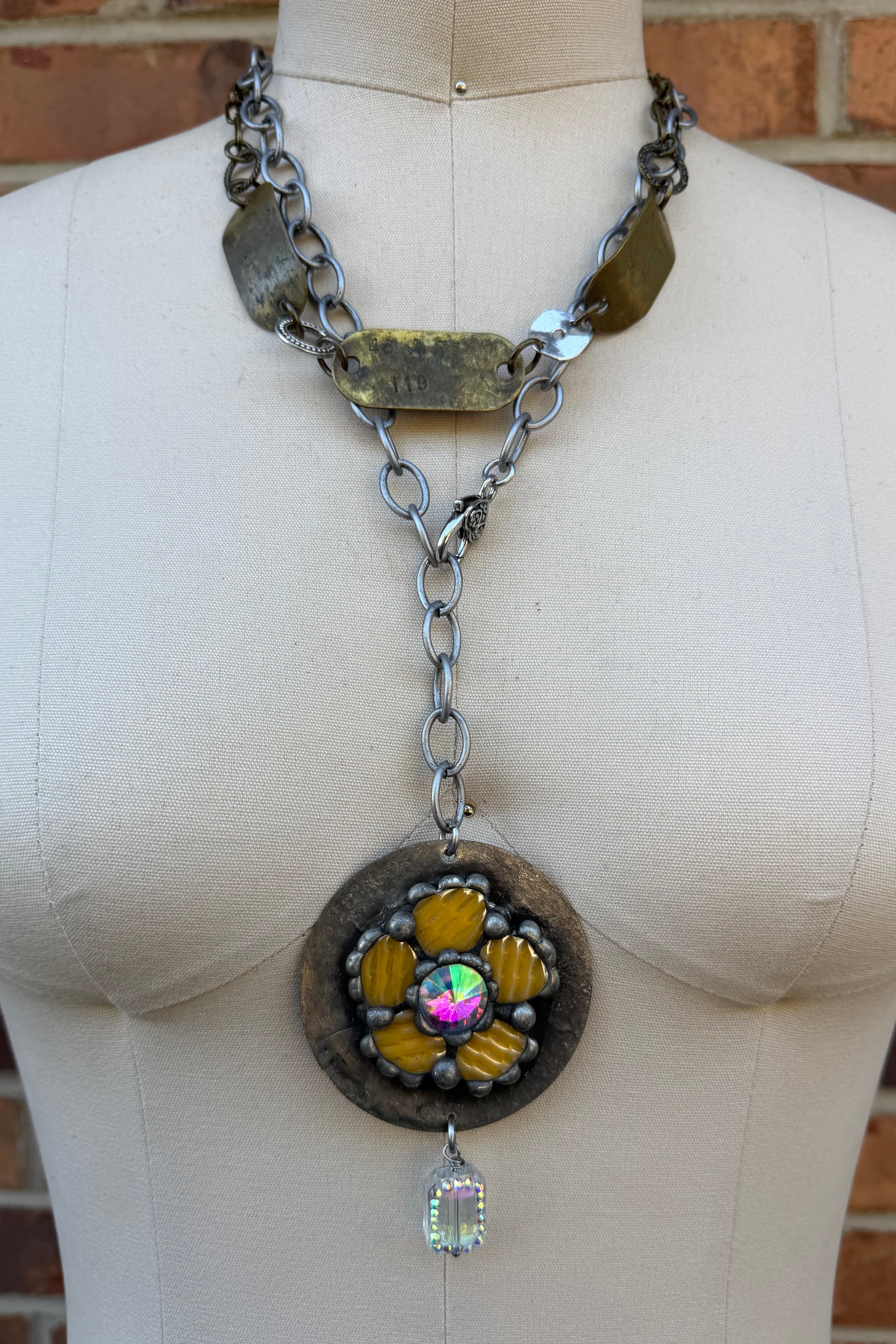 OOAK Flower Drop Necklace