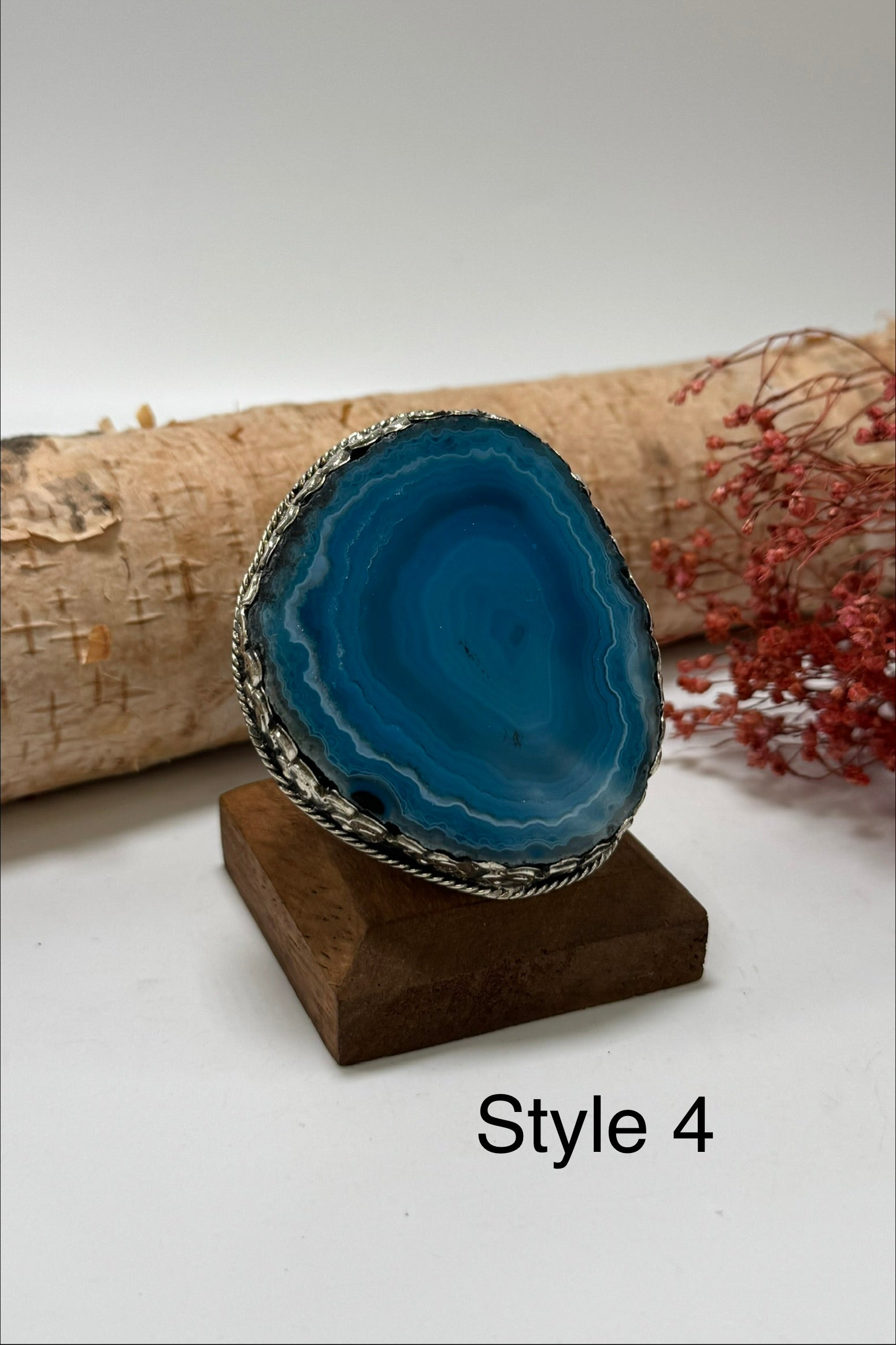 Pretty in Blue Geode Slab Ring