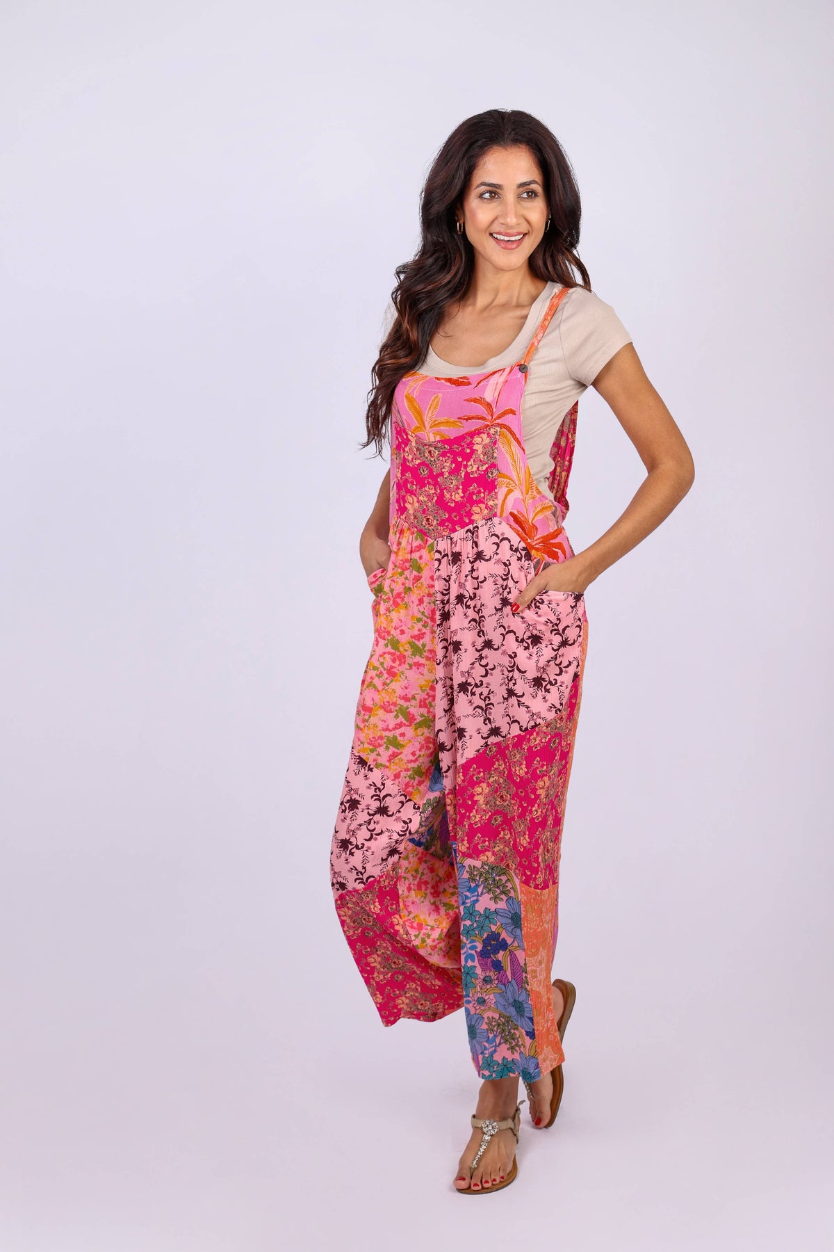 Rose Meadow Overall in Floral Patchwork