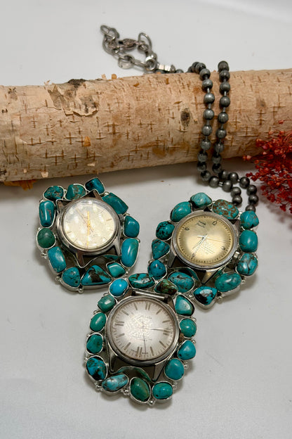 On the Clock Watch Necklace - Vintage Ball Chain
