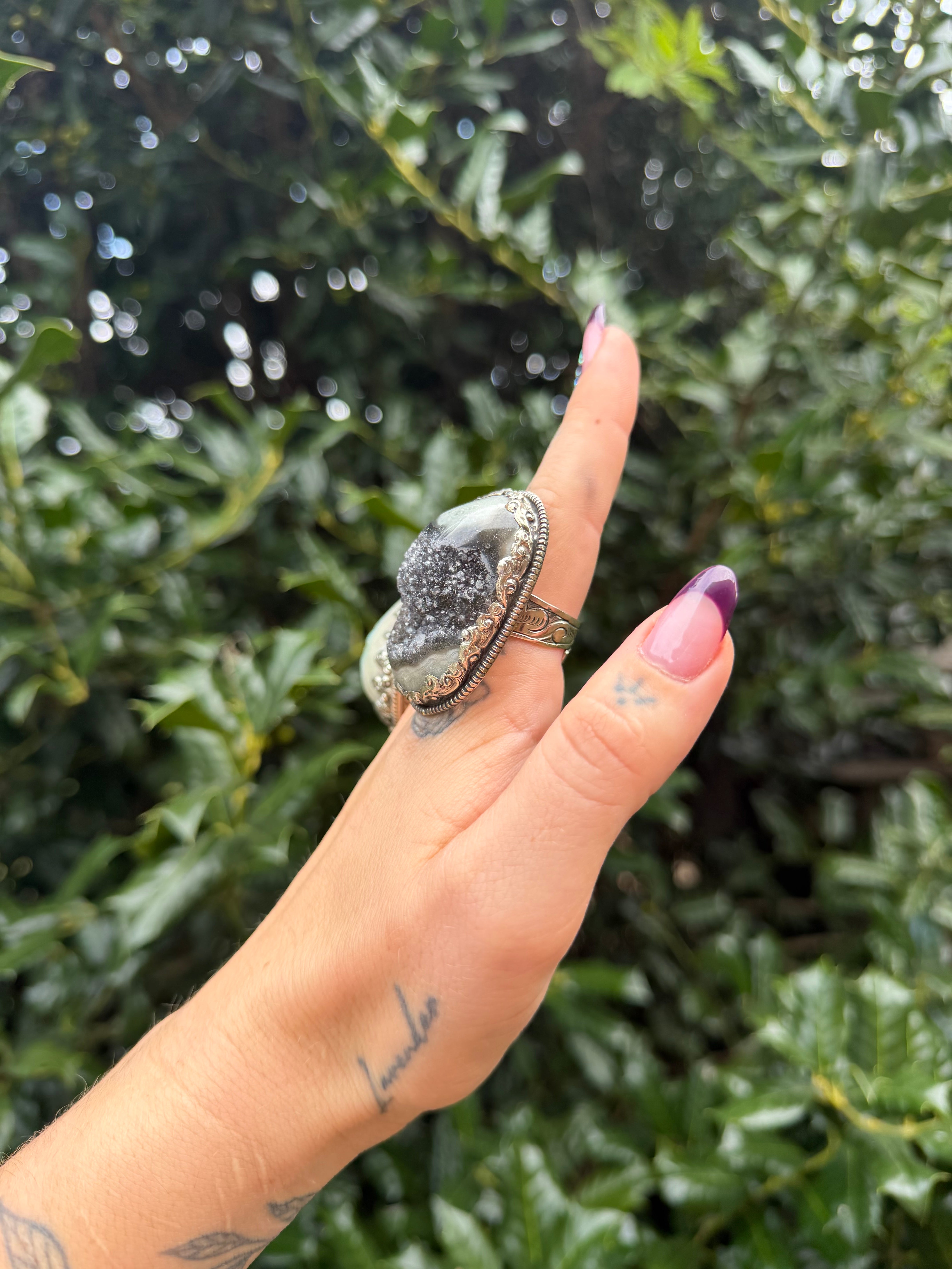 Chunky Raw Gemstone Nugget Ring Set 1
