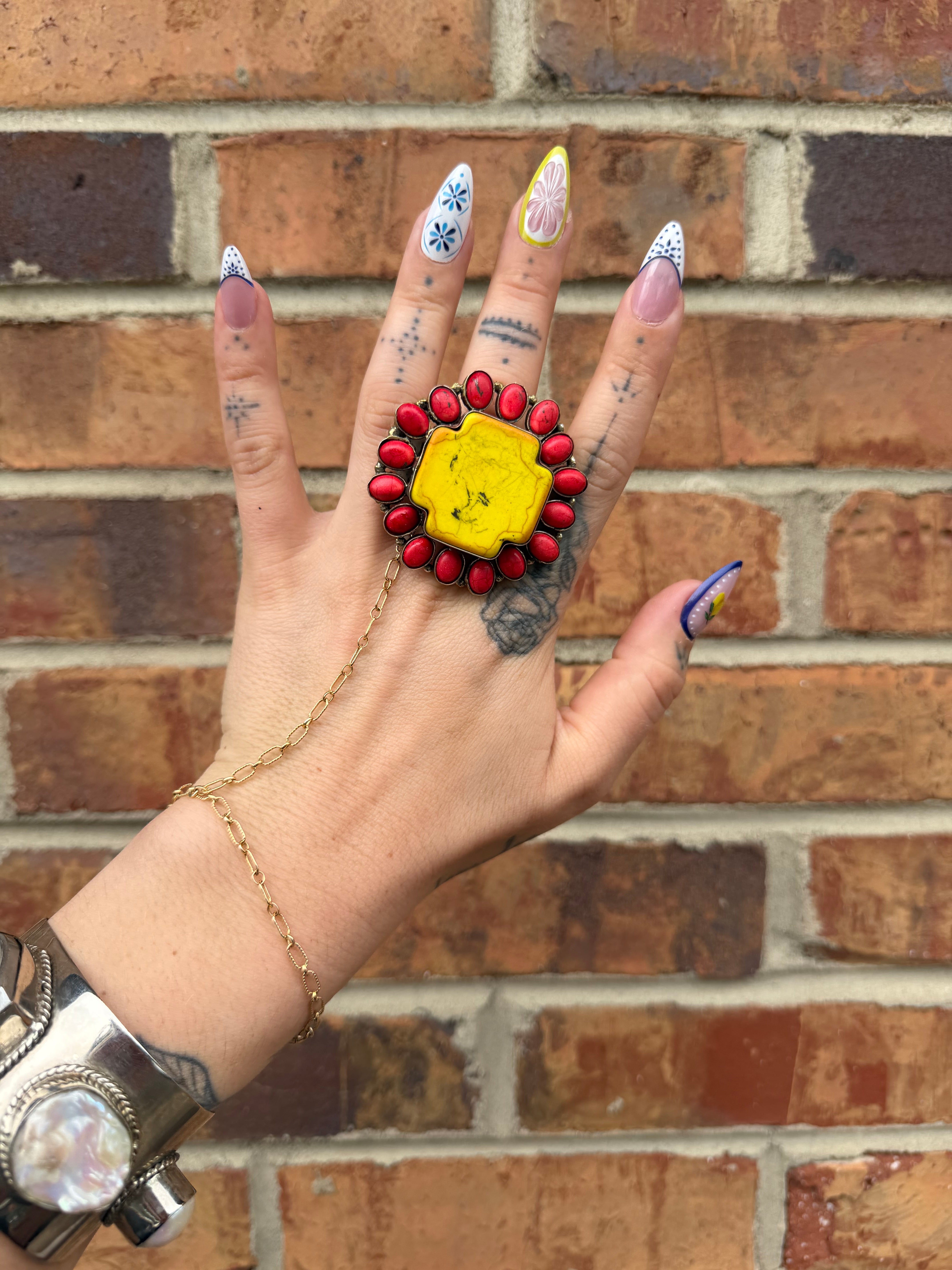 Yellow Cross Statement Ring
