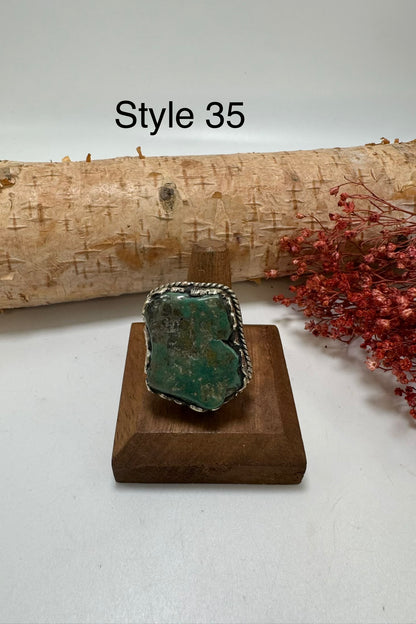 Lil Turquoise Chunk Stone Ring